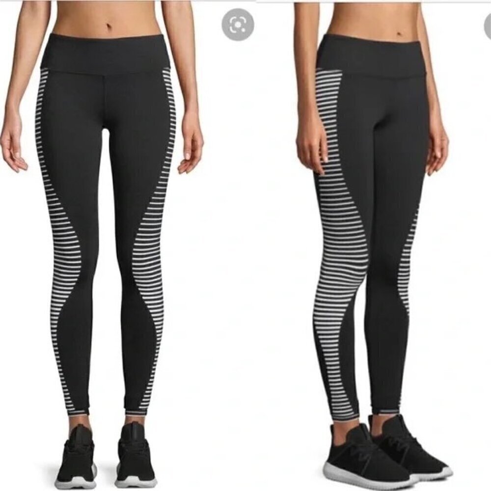 ALO Yoga Airbrush Wave-Stripe Sport Leggings 28" - S Black
